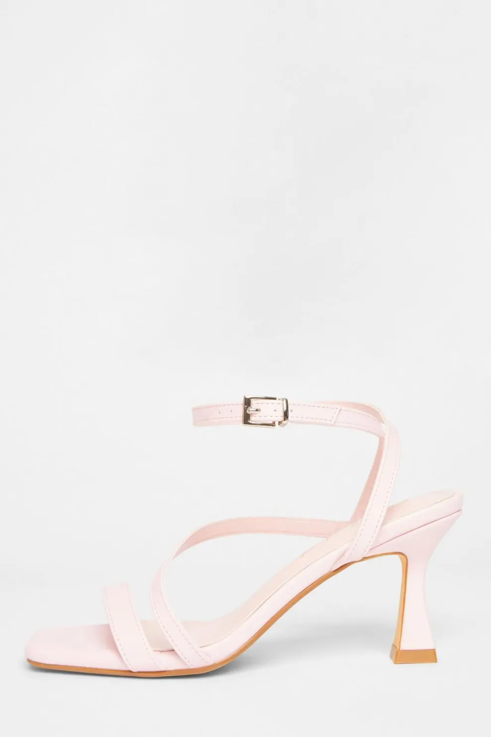Wide Fit Pink Asymmetric Strap Heels