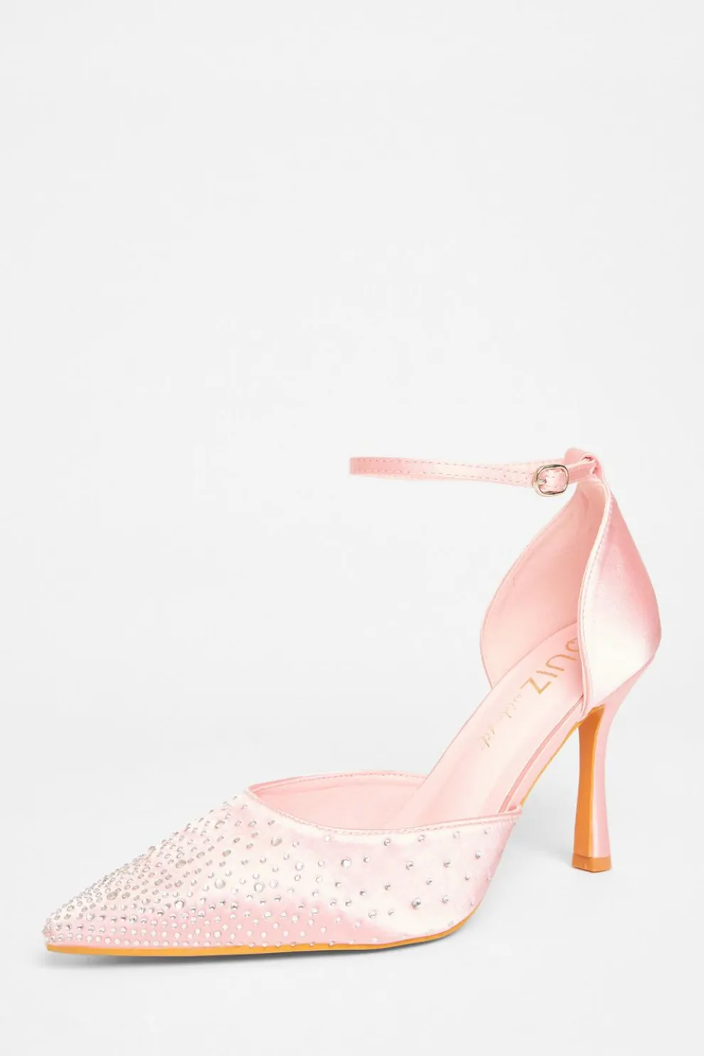 Wide Fit Pink Diamante Court Heels