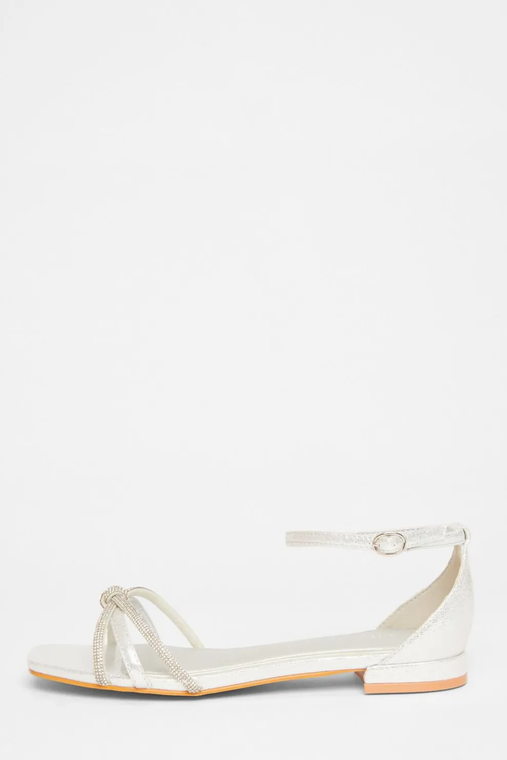 Wide Fit Silver Knot Front Sandals