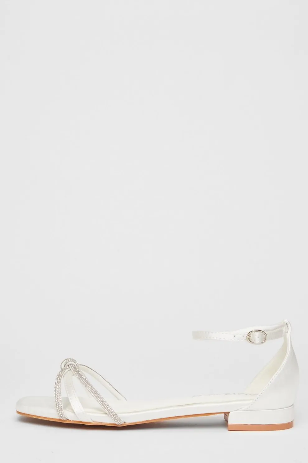 Wide Fit White Knot Front Sandals