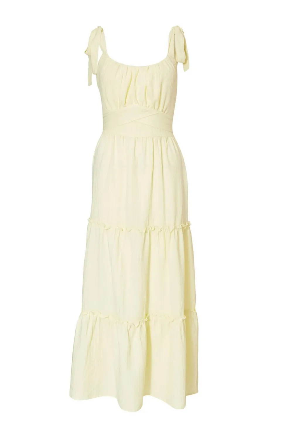 Yellow Crinkle Midaxi Dress