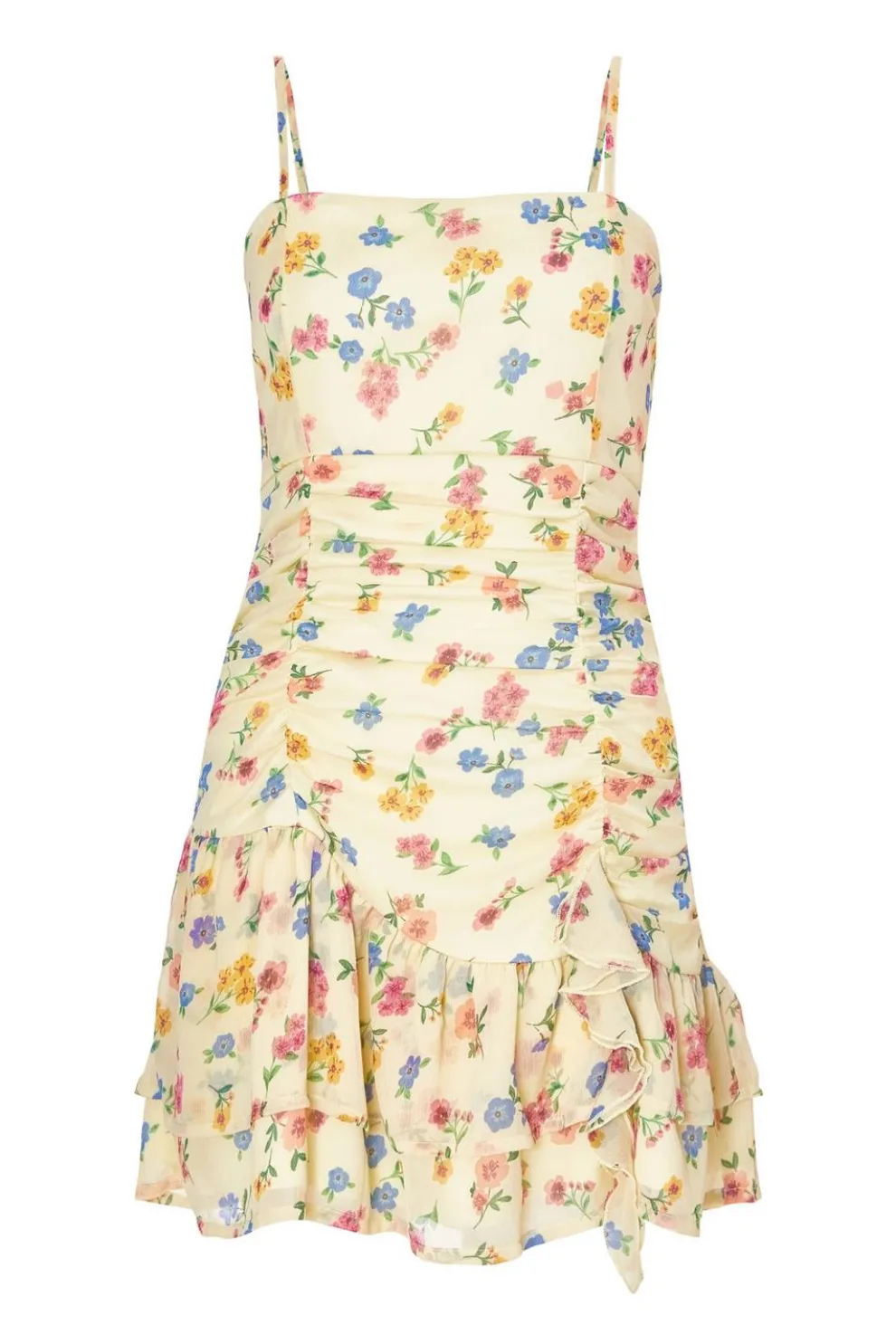 Yellow Floral Mini Dress
