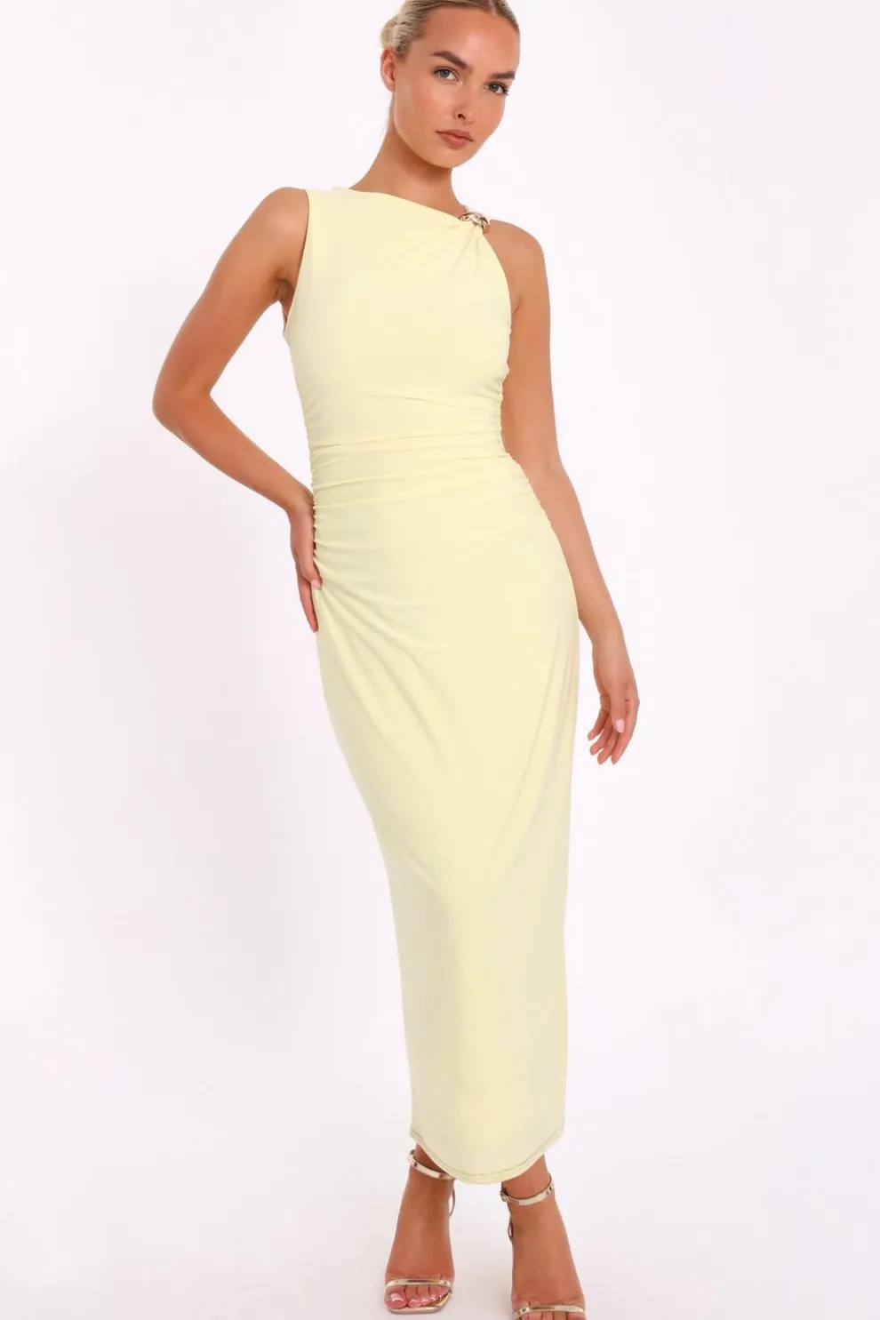 Yellow Gold Buckle Midaxi Dress