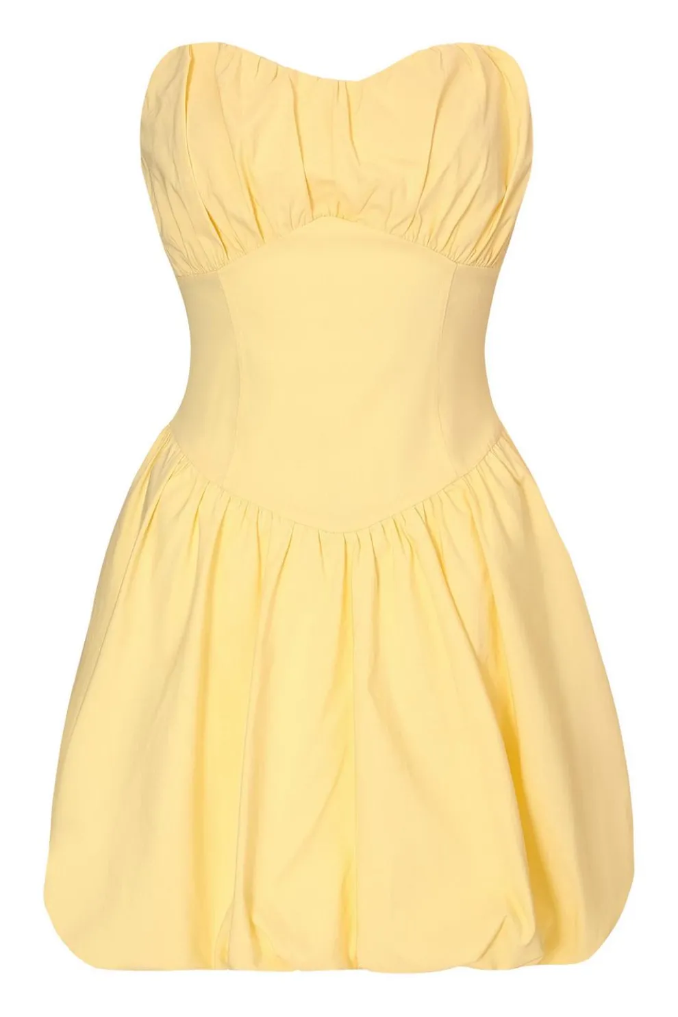 Yellow Puff Ball Skater Dress